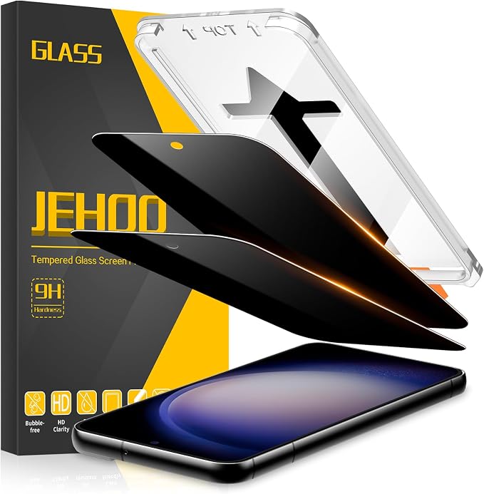 [2 Pack] Privacy Screen Protector for Samsung Galaxy S23 Ultrasonic Fingerprint Support Auto-Alignment Frame Easiest to Installation Scratch-Resistant Bubble-Free