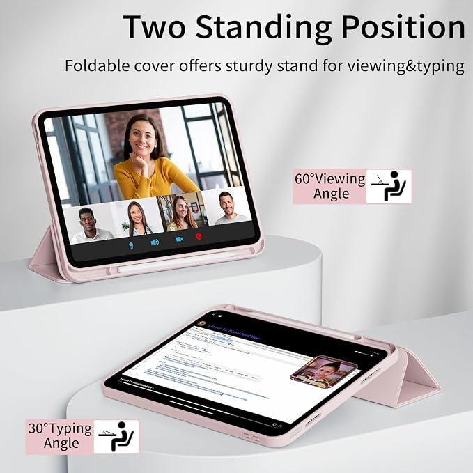 Case for iPad A16 11th/10th Generation 11 Inch/10.9 Inch Black | a16 ipad case with Pencil Holder Slim Trifold Stand Smart Cover and Soft TPU Back Auto Wake/Sleep 2022/2025