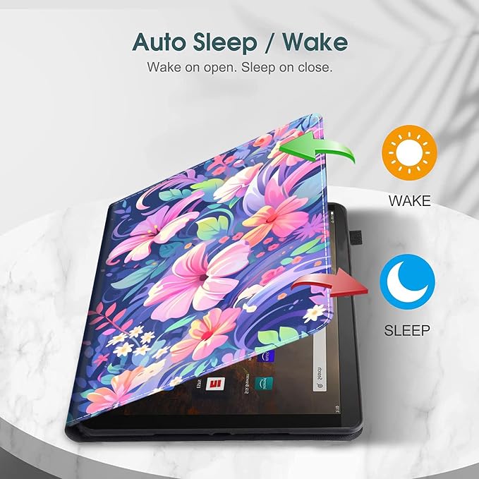 Case for All-New Amazon Fire HD 10 and 10 Plus Tablet (13th/11th Generation 2023/2021 Release) 10.1 - Slim Fit Standing Cover with Auto Sleep/Wake，Wolf