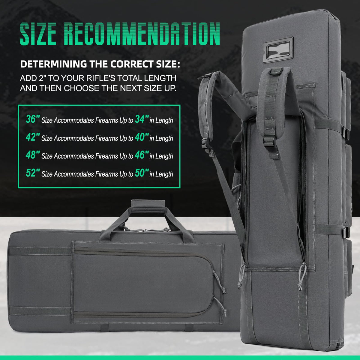 DULCE DOM Double Case, 48 Inch Dual Bag for Long Gun and Pistol Transport – A Must-Have Gun Case for Shooting and Hunting Enthusiasts' Gun Range Bag Needs
