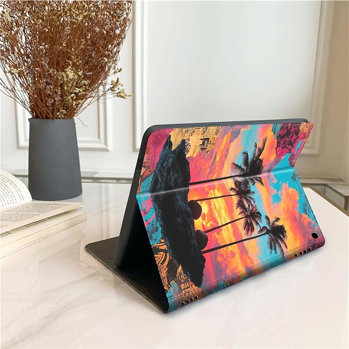DEGDFSGR for Amazon Fire HD 10 Tablet 10 Plus Tablet Case (13th/11th Generation 2023/2021 Release) with Adjustable StandAuto Sleep/Wake for Kindle Fire 10 Case 10.1 inchAmerican Flag Sunflower Cross