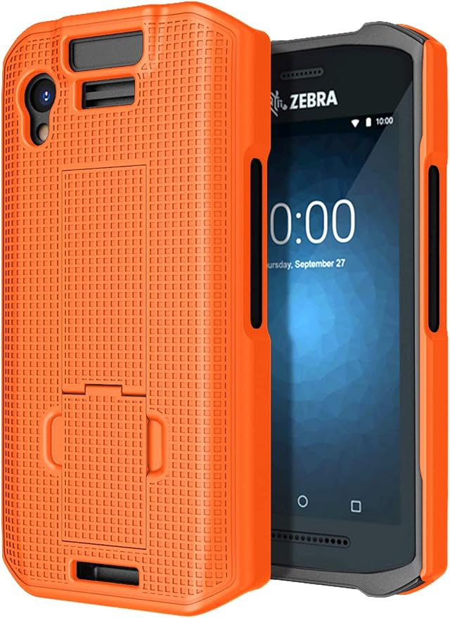 Case and Hand Strap Combo for Zebra TC21 TC26 - Black | Slim Hard Shell with Stand Satisfying Texture for Your Mobile Computer Scanner Phone Includes Palm Grip Harness