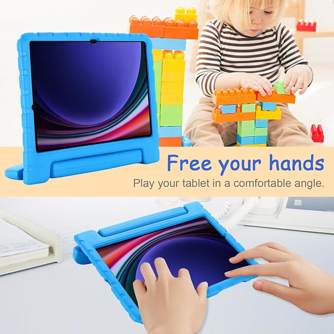 Kids Case for Samsung Galaxy Tab S10 FE Plus 13.1 (2025) Techcircle Handle Stand Light EVA Foam Bumper Protective Rugged Drop Protection Child Proof Cover Black