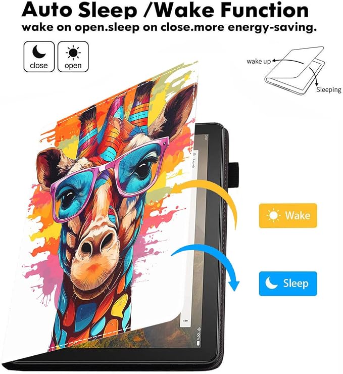 Case for Amazon Kindle Fire HD 10 Tablet 10.1 (9th/7th Generation 2019/2017 Release) Slim Folding Stand Folio Cover with Card Slot &amp Auto Wake/Sleep - African American Girl