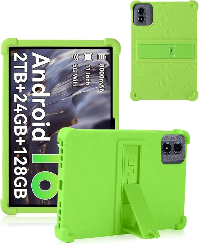 Case Compatible with TABWEE T50 11 inch Tablet – Shockproof Silicone Protective Case with Kickstand Anti-Slip Drop-Resistant Business Style (Black)