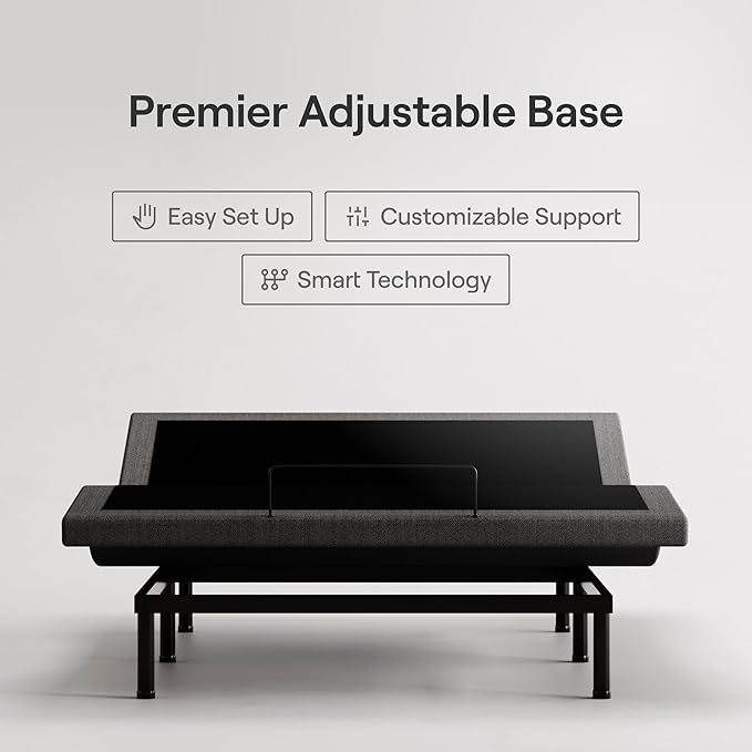 Nectar King Adjustable Base & 12” Hybrid Mattress (New Version) - Head & Foot Incline - Medium Firm Memory Foam & Coils - Cooling Top Layer - 3 Massage Settings - 365-Night Trial & Forever Warranty