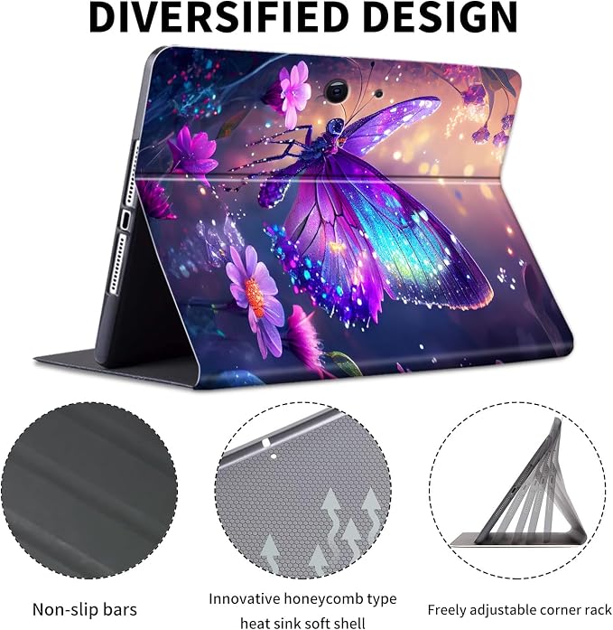 Case for Microsoft Surface Pro 11/10 / 9 13 InchPU Leather Cute Slim Folio Adjustable Stand Cover Case for Surface Pro 11th Edition AIArt Red Dragonfly