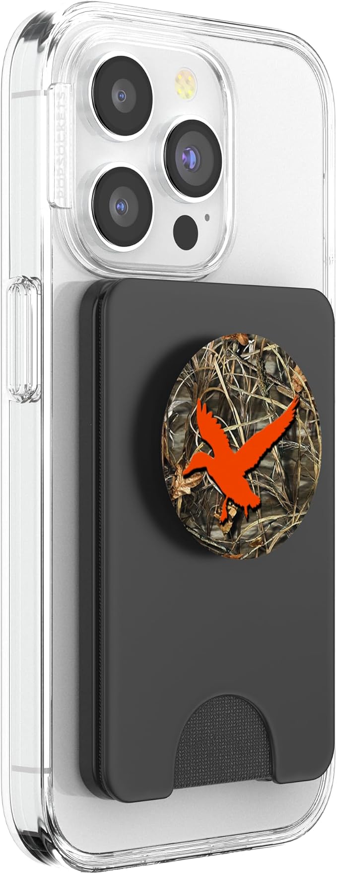 Duck Hunting Orange Brown Camouflage Camo Background PopSockets Adhesive PopGrip