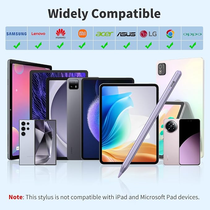 COO Universal Active Stylus Pen for iOS Android &amp Samsung Touch Screens | Smart Digital Stylus for Lenovo/Vivo/Mi/HUAWEI Tablets iPhone/Samsung/Pixel Phones for Drawing&ampWriting Gradient Blu
