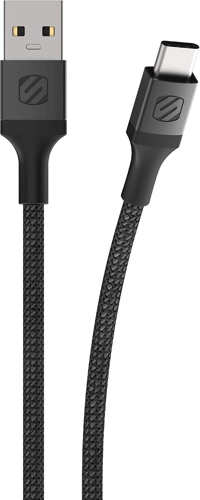SCOSCHE CAB1-SP STRIKELINE Premium USB to Type-C Charge &amp Sync Braided Cable 1-ft. Black