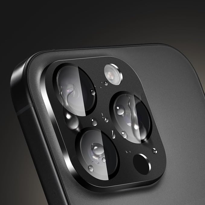 SAHARA - Ultra-Strong Camera Lens Protector for iPhone 16 Pro/16 Pro Max (2-Pack) Black (ZD00161)