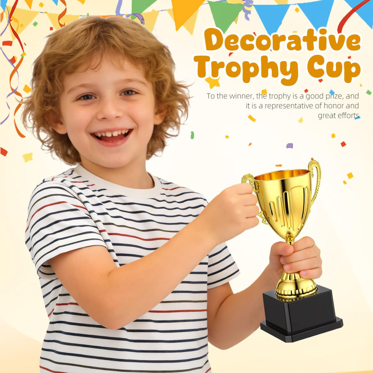 NOLITOY Gold Trophy Award, 7.4 Inch Plastic Trophy Cup for Sports