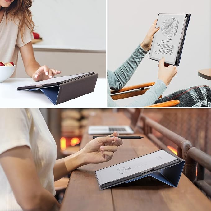 CoBak Case Compatible with Remarkable 2 Paper Tablet Black | Built-in Pen Holder Multi-Angle Foldable Stand Custom Fit for 2020 Released reMarkable 2