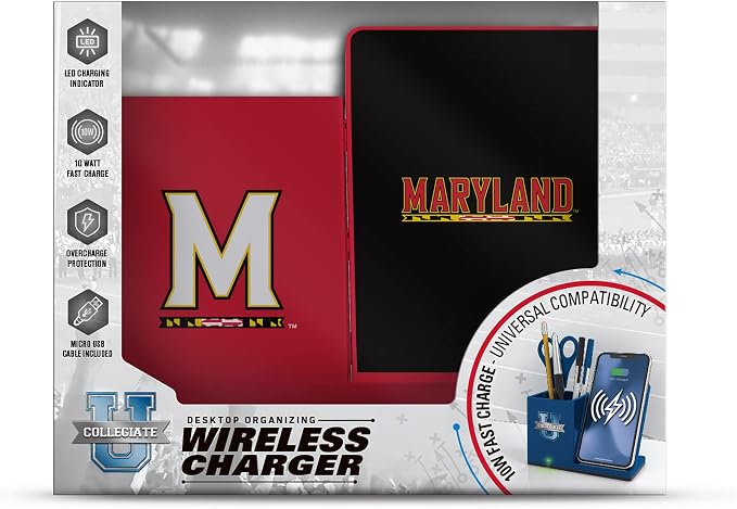 SOAR NCAA Unisex Cell Phone Wireless Charging Stand and Desktop Organizer