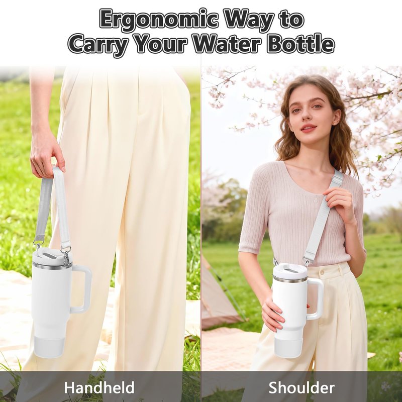 Cup Accessories Set Compatible with Stanley H2.0 & Protour 30oz 40oz, Includes Protective Boot, Shoulder Strap & Handle Strap, Handle Shoulder Carrying Strap for Women Men