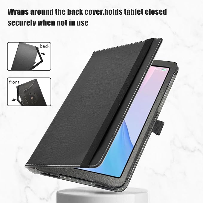 LiuShan Compatible with Onn 8 Gen 4 360 Degree Rotation Stand PU Cover for 8 Inch 2024 Model:100135923 Tablet Black