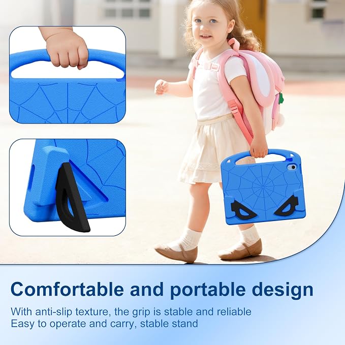 Kids Case for iPad 9th/8th/7th Gen. (10.2-inch 2021/2020/2019) | Shockproof Cover with Built-in Screen Protector and Stand Black