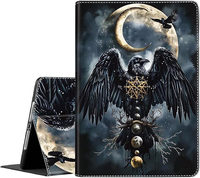 Case for iPad (A16) 11th Generation 11 Inch (2025) iPad 10th Generation 10.9 Inch (2022)，Slim Fit Foldable Standing Cover Case with Auto Sleep/Wake Retro Moth