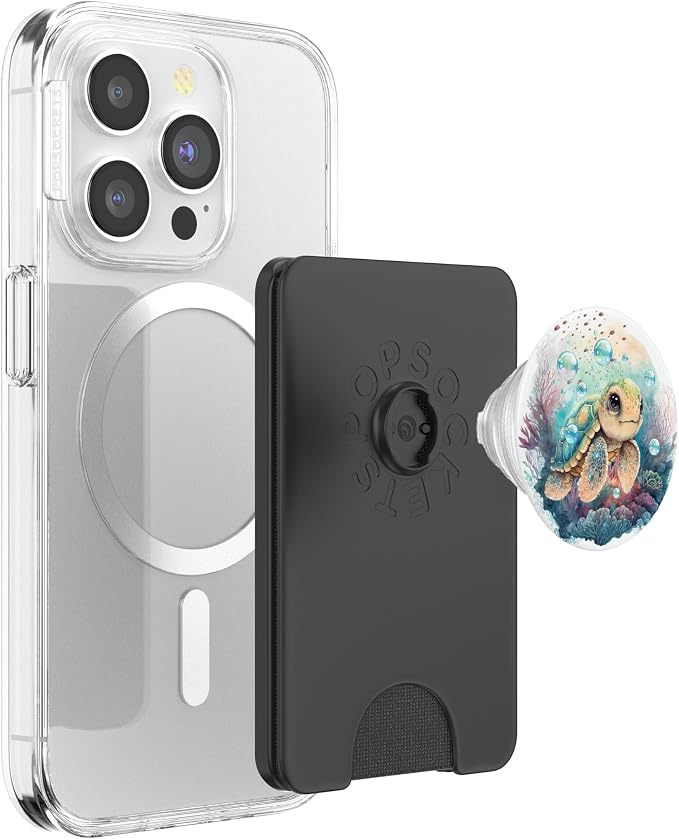 Cute Kawaii Baby Sea Turtle in The Ocean PopSockets Adhesive PopGrip