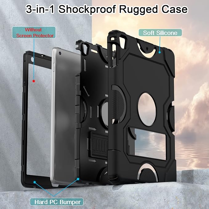 ZoneFoker Case for iPad 6th/5th Generation (9.7 Inch 2018/2017 Model) iPad Air 2 / 1st iPad Pro 9.7 Heavy Duty Shockproof Rugged Protective Case Alpine Green