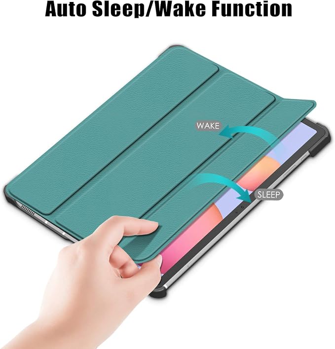 Case for Samsung Galaxy Tab S8 Plus 12.4 2022/S7 FE 2021/S7 Plus 2020 (SM-X800/X806/T730/T733/T736/T738/T970/T975/T976) Lightweight Tri-Fold Stand Thin Cover Auto Wake/Sleep Almond Blossom