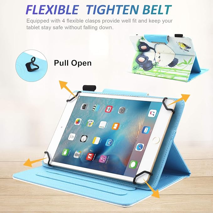 Dteck Universal Case (7.9 to 8.4) - Fold Stand Protective Flip Case for Apple iPad mini/Samsung Galaxy Tab 8.0 8.4 /Lenovo Tab 8 /onn. 100003561 8 Tablet Pro/Android Tablet 8 Inch (Blue Pink)