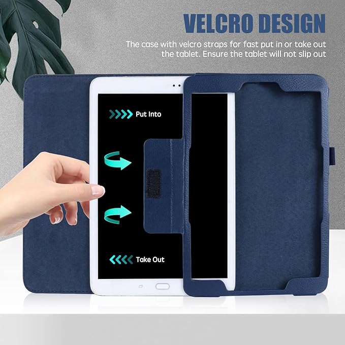 Slim Leather Case for Samsung Galaxy Tab A8 10.5 Inch 2022 (SM-X200 X205 X207) Multi-Angle Stand Full-Protective Tablet Cover Book Case with Stylus PenScreen Film (Black)