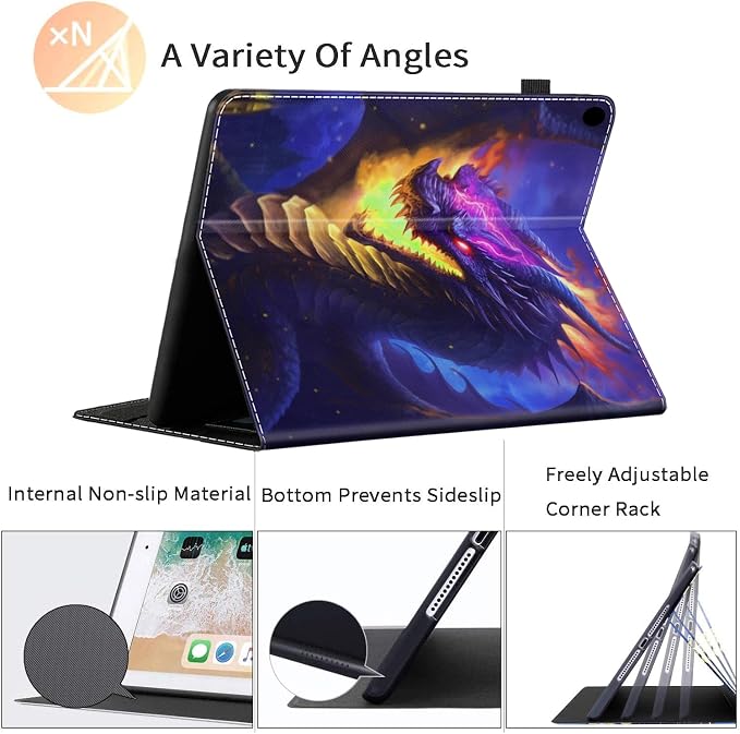 Case for 7 All-New Kindle Paperwhite 12th Gen 2024 &amp Kindle Colorsoft Signature Edition (2024 Release) PU Leather Folio Cover with Auto Wake/Sleep ，Blue Dragon