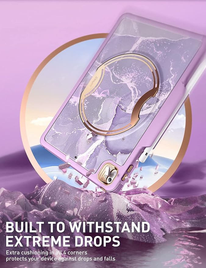 Clayco Nebula Case for iPad 9th/8th/7th Generation Case 10.2 Inch 2021/2020/2019 Multi-Angle Viewing Full Body Stand Cover for iPad 10.2 with Built-in Screen Protector &amp Pencil Holder Ocean
