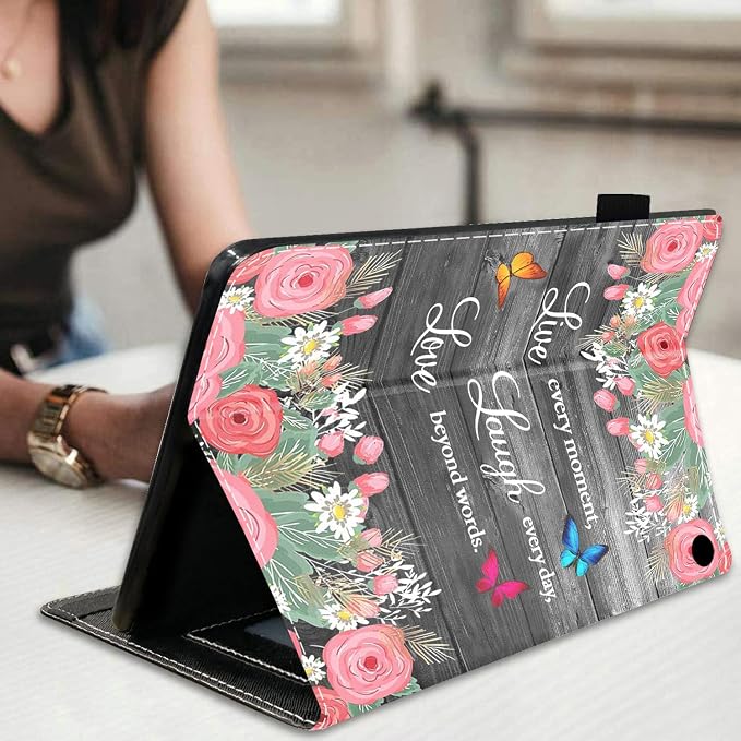 Case for Amazon Kindle Fire HD 10 &amp Fire HD 10 Plus Tablet (11th Generation 2021 Release) Premium PU Leather Stand Cover with Smart Auto Wake American Flag Deer