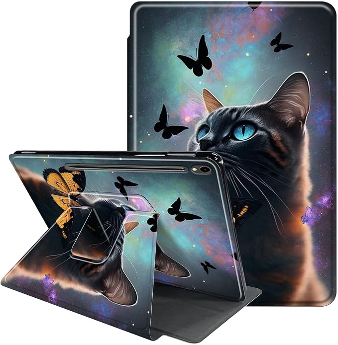 Case for Samsung Galaxy Tab A9 8.7-Inch 2023360 Degree Rotating Multi-Angle Viewing Protective Cover with Auto Sleep/Wake-Blue Butterfly