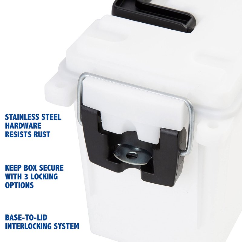 Sheffield 12681 Marine Storage Box, Dry Box Made in USA, Waterproof Container for Boat and Dock Gear, Small Parts Organizer with Latch, Stackable