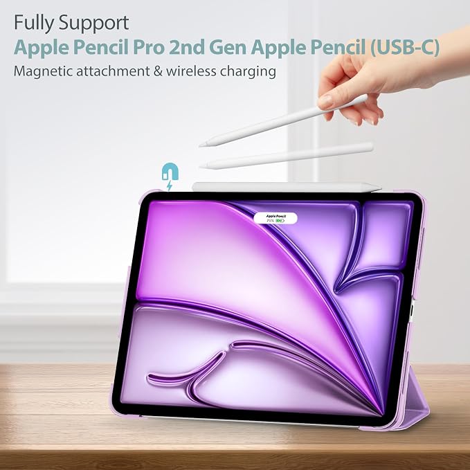 ProCase Smart Case for iPad Air 11-inch M4/M3/M2 &amp Air 10.9 5th/4th Gen | Hard Back Cover with Auto Sleep/Wake Slim Lightweight Case for iPad Air 11 2026/25/24 &amp 10.9 2022/2020-Aqua