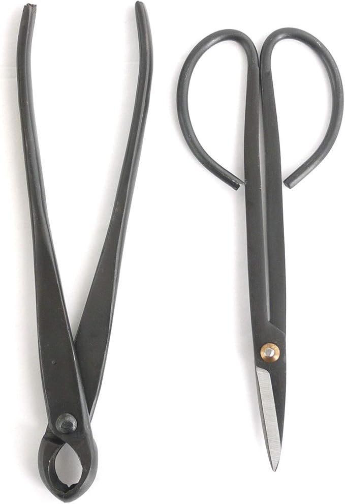 BambooMN Bonsai Basics Set - 8" Knob Cutter and 7.2" Trimming Shear - 30 Sets
