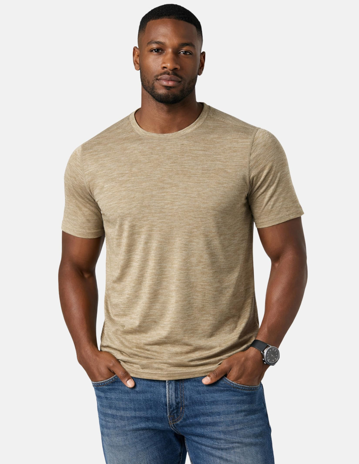 5 Pack Men’s Active Quick Dry Crew Neck T Shirts | Athletic Running Gym Workout Short Sleeve Tee Tops Bulk (Set 10, Medium)