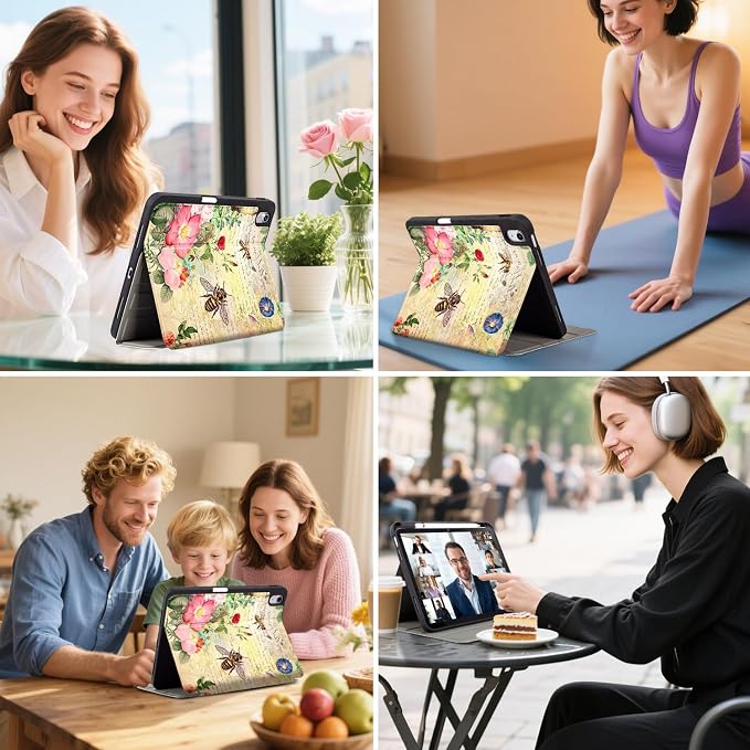 Vimorco Christmas Case for iPad (A16) 11th/10th Gen 11/10.9 inchAntlers | Multi-Angle Viewing Protective Folio Stand Shockproof CoverPencil HolderSupport Touch IDAuto Wake/SleepEssential Gift