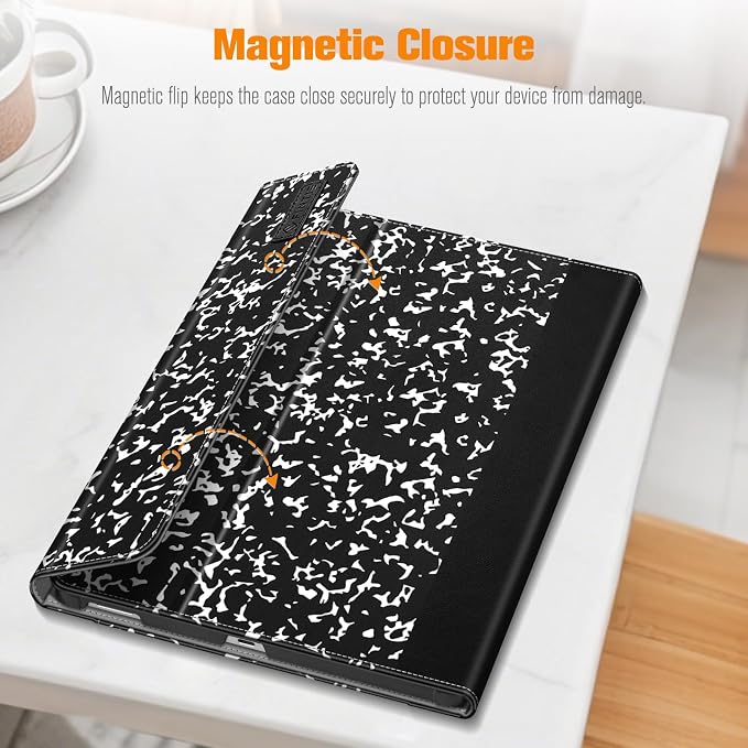Fintie Portfolio Case for Samsung Galaxy Tab S10 FE Plus 13.1'' 2025 Black | Model (SM-X620/X626) Multiple Angles Business Cover with Pocket Built-in S Pen Holder