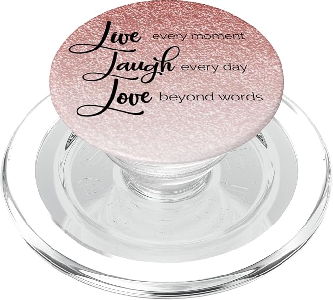 Rose-Gold Live Laugh Love PopSockets Adhesive PopGrip