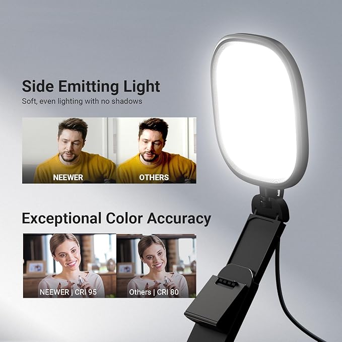 NEEWER BASICS 5" Monitor Light Bar with Stand, 10W Bi Color Edge Lit USB LED Panel, Full Screen Lamp Lighting CRI95 for Computer Laptop Webcam Video Conference Zoom Call Desk Streaming Recording, NL10