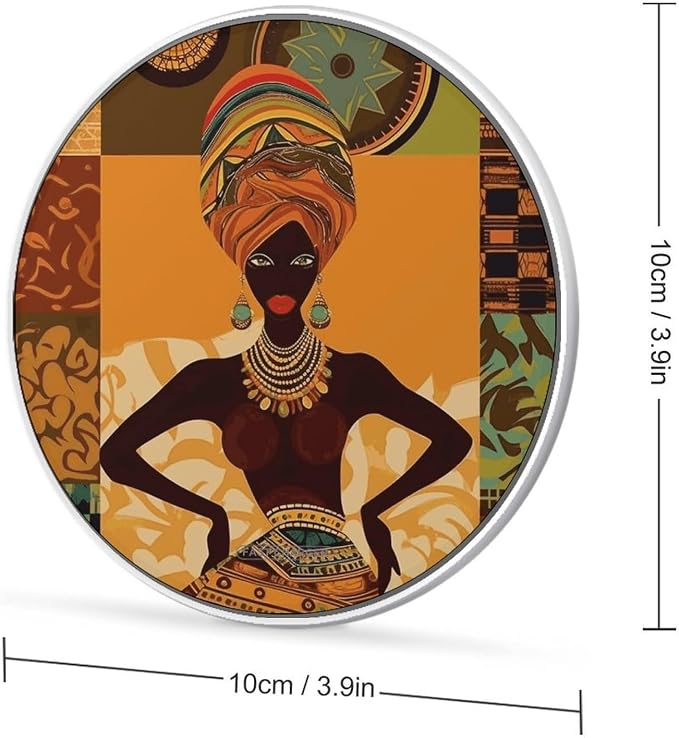 African Woman Wireless Charger Fast Charging Pad | Anti-Slip Qi Certified Wireless Charging Pad for All Phones with Wireless Charging Function for Home Office Travel