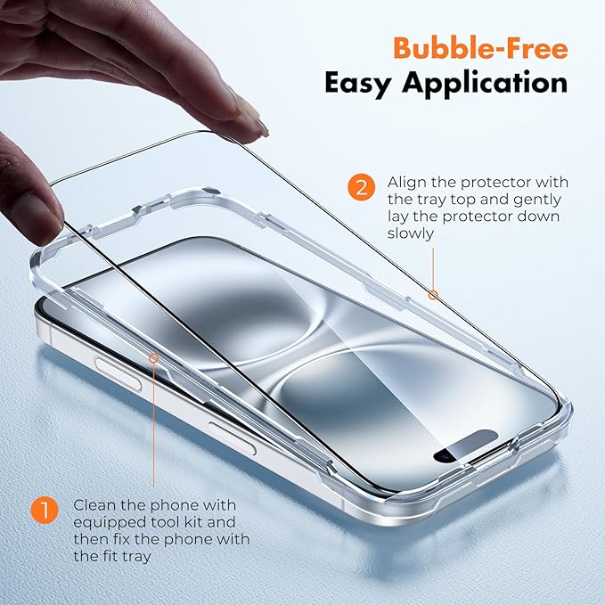 UNBREAKcable 3-Pack Screen Protector for iPhone 15 Double Shatterproof Tempered Glass [Easy Installation Frame] [99.99% HD Clear] [9H Hardness] [Full Coverage] [Case Friendly] for Apple 15 6.1 inch