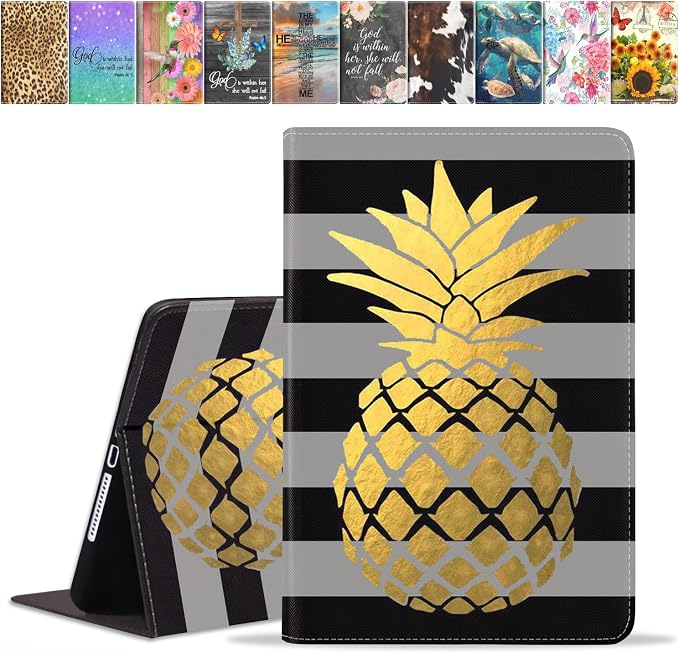 Case for iPad (A16) 11th Generation 11 Inch 2025 iPad 10th Generation 10.9 Inch 2022 Premium PU Leather Stand Folio Cover with Auto Sleep/Wake American Flag Sunflower and Cow