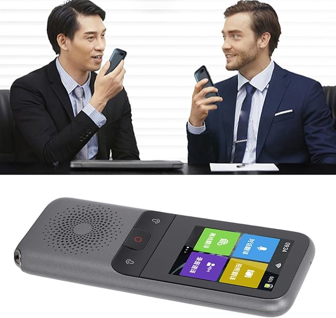 Portable Voice Translator Device Grey 1500mAh - Supports 136 Languages Online & 15 Offline, Accurate Real - Time Translation for Travel & Business Communication