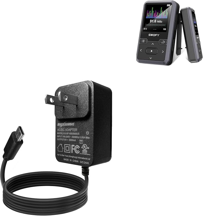 BoxWave Charger Compatible with SWOFY M10 (1.7 in) - Wall Charger Direct (15W) Rapid Charge Your Device with Built-in 3ft Cable