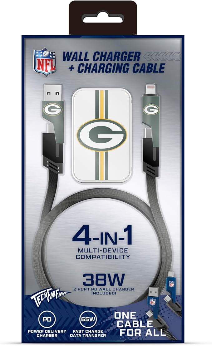 SOAR NFL Slim Wall Charger and 4 In 1 Multi Charging Cable