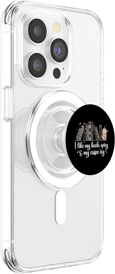 I Like My Books Spicy and My Coffee Icy Spicy Book Coffee PopSockets Standard PopGrip