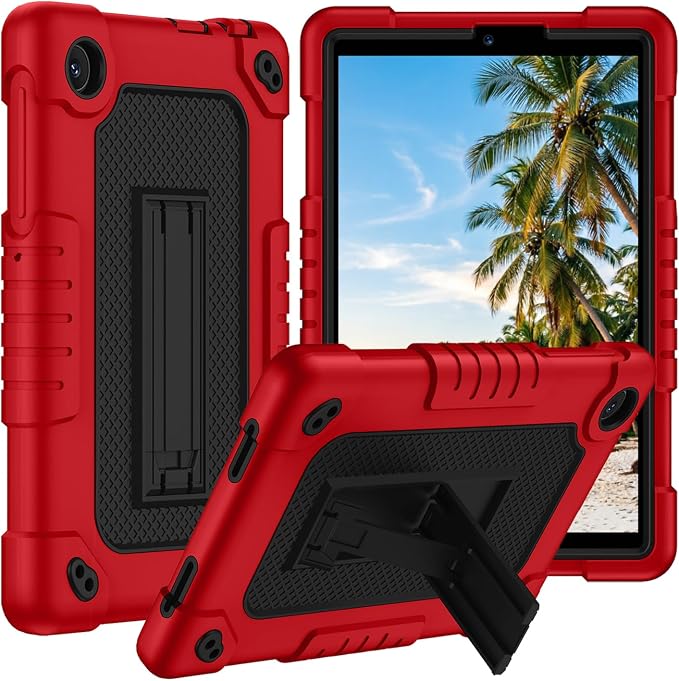 for TCL Tab 8 Plus Tablet CaseShoulder Strap Soft Silicone&ampHard Back Shockproof Protective Case for TCL Tab 8 Plus/TCL Tab 8 LE/TCL Tab 8 WiFi/TCL TAB 8V/TCL Tab 8 SE(Black/Black)
