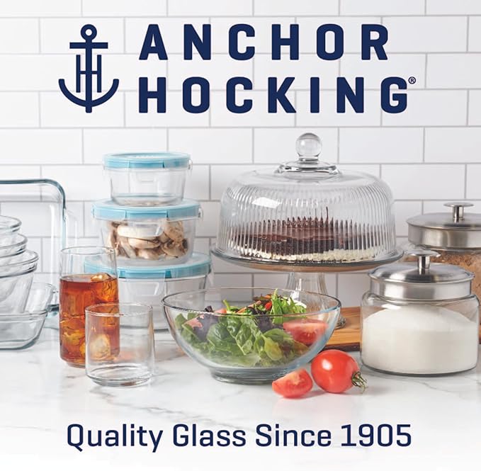 Anchor Hocking Heritage Hill 1 Gallon Glass Jar with Lid, Set of 2