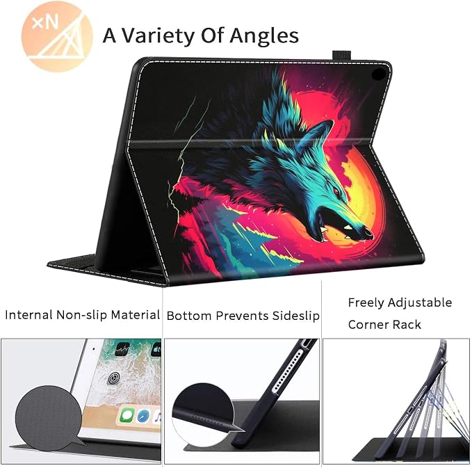 Case Fits All-New Amazon Kindle Fire HD 10 &amp 10 Plus Tablet (13th/11th Generation 2023/2021 Release) 10.1 Durable Shockproof Protective Cover with Auto Wake/Sleep，Black Woman Queen Afro Design
