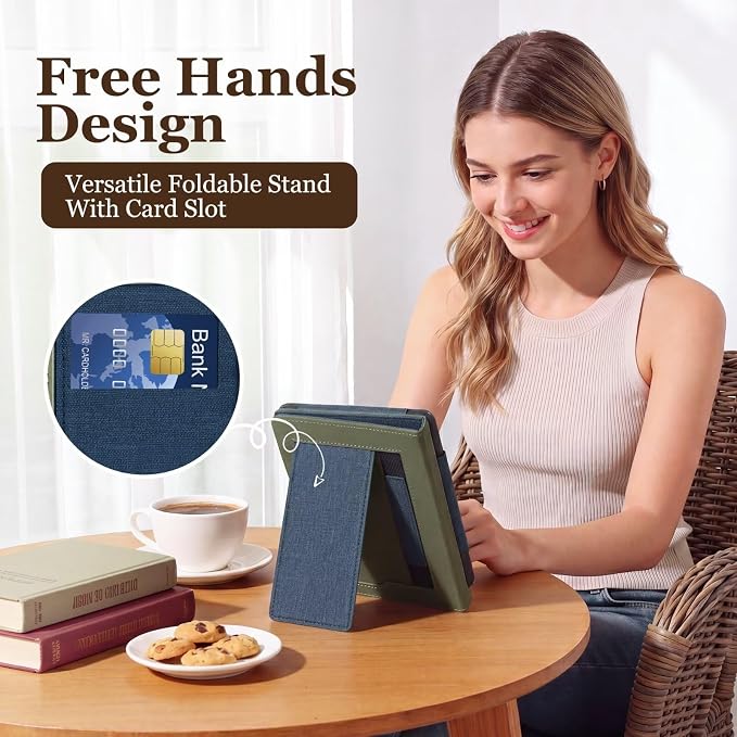 Fancity Case for Kindle Paperwhite 7/6.8 12th/11th Generation 2025 2024 | PU Leather Case with Auto Wake/Sleep Hand Strap for Kindle Paperwhite/Colorsoft Signature Edition 2021 Monet's Garden